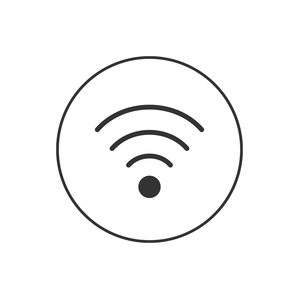 Symbol für WLAN bzw. Wi-Fi in grau