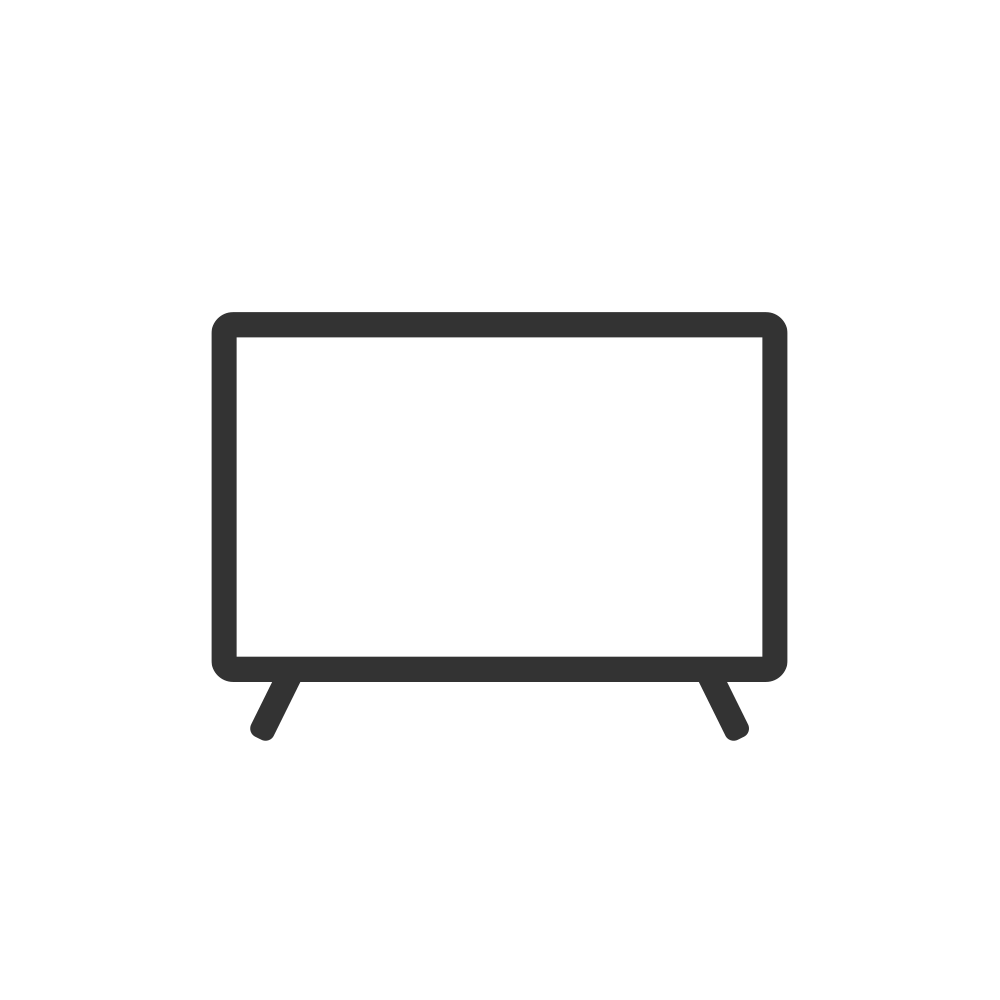 Ein stilisierter Fernseher in grau