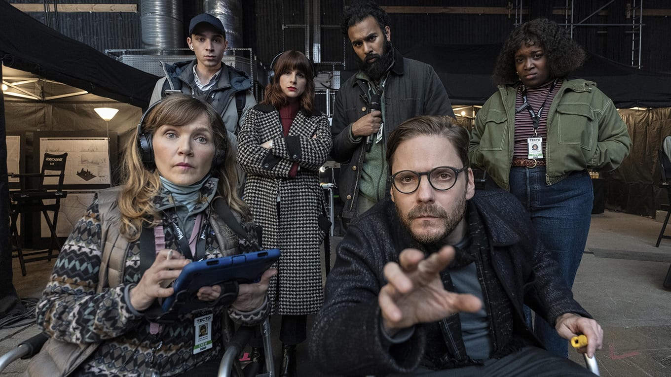 Daniel Brühl (vorne rechts) spielt in " the="" franchise"="" den="" exzentrischen="" autorenfilmer="" eric="" bouchard."="