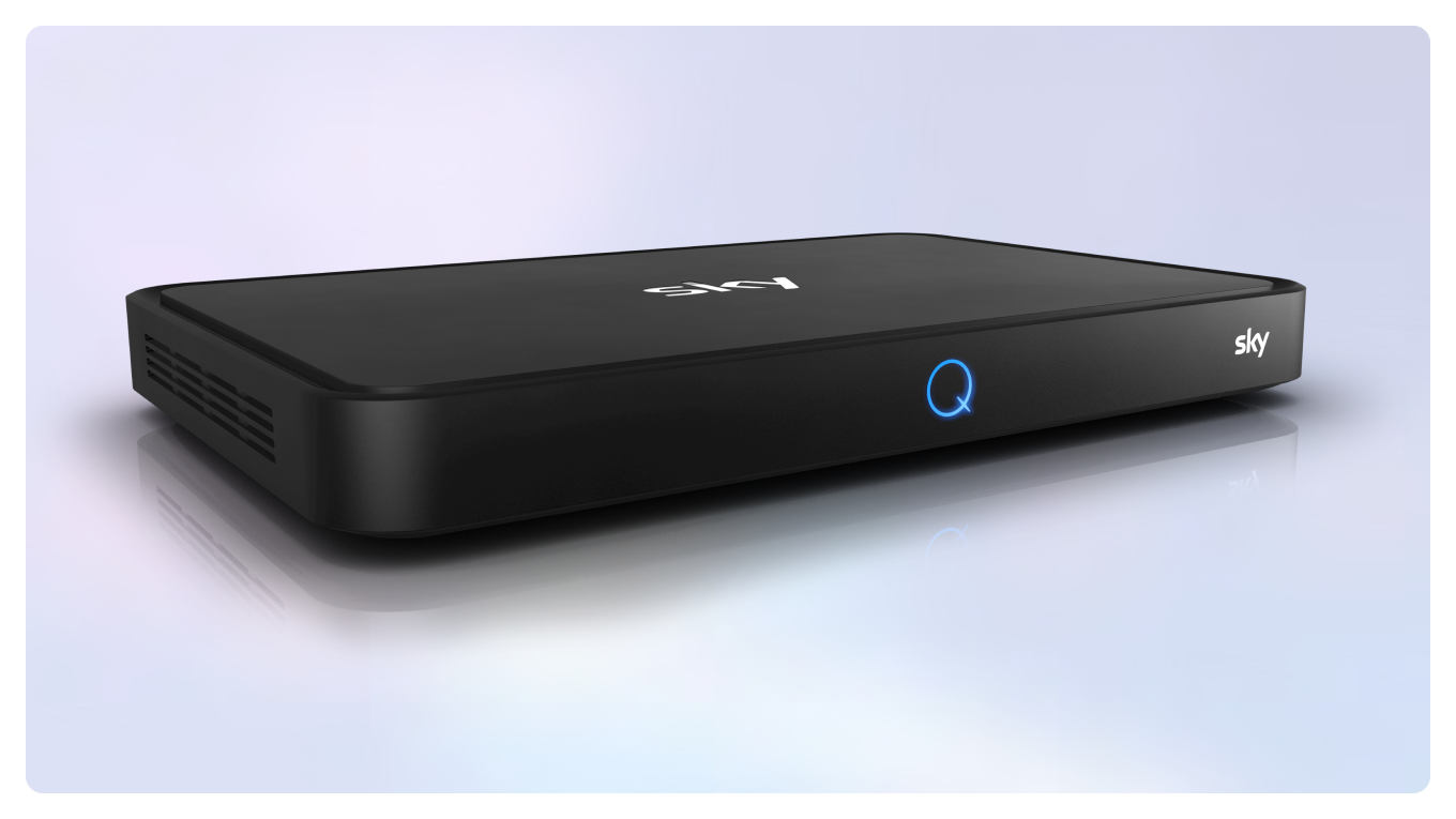 Frontansicht eines Sky Q Receivers.