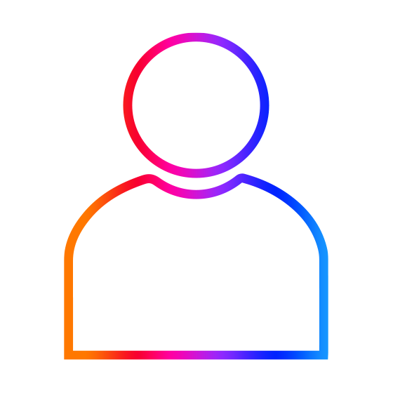 Stilisiertes Icon einer Person in Spektrumfarbe