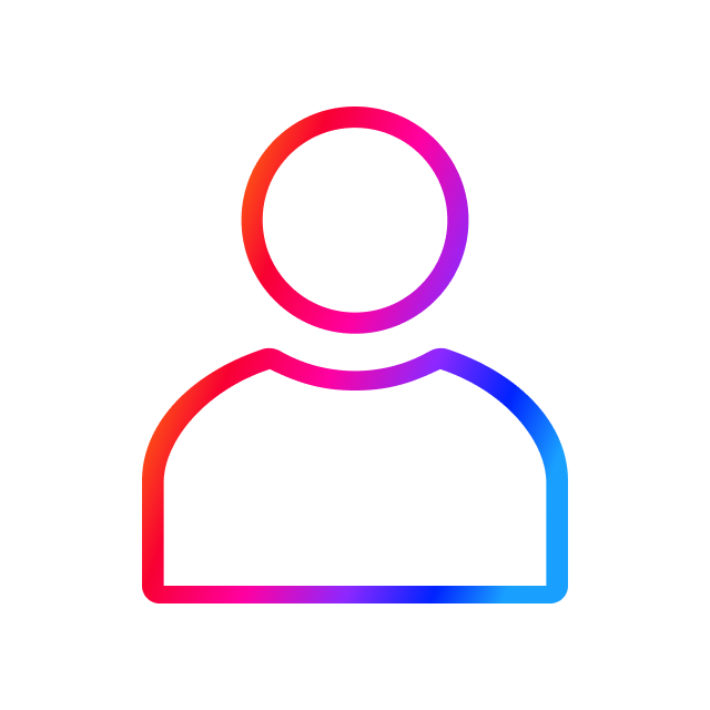 Stilisiertes Icon einer Person in Spektrumfarbe