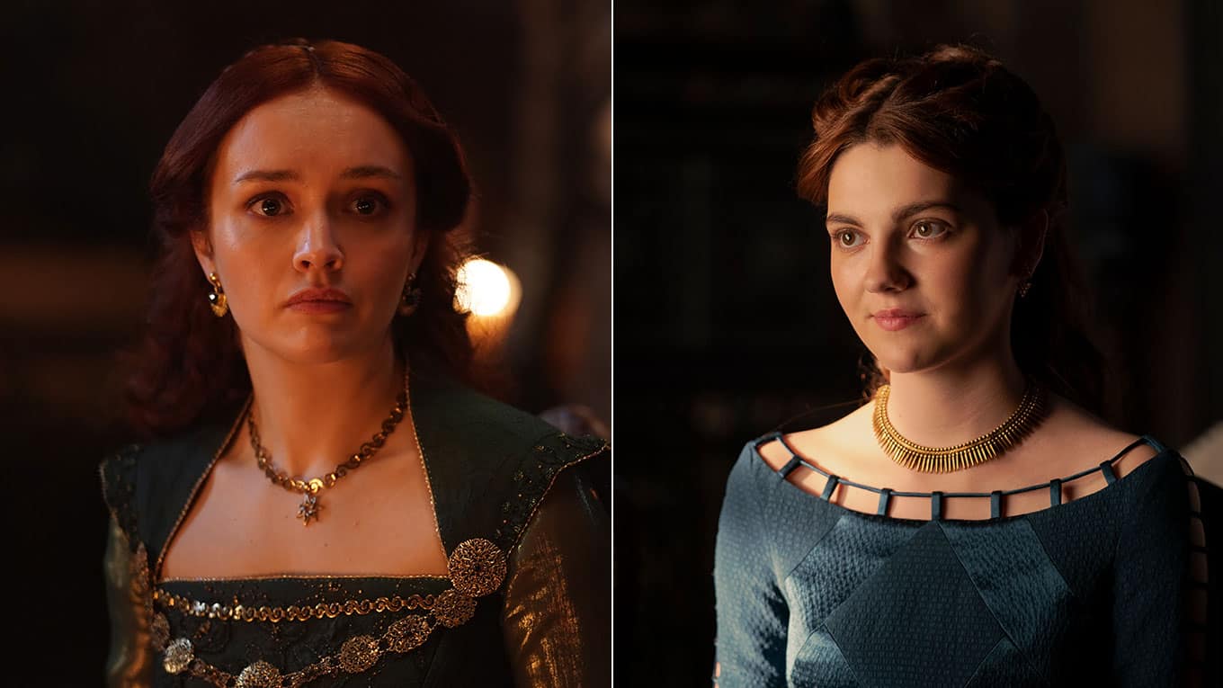 Olivia Cooke und Emily Carey als Alicent Hohenturm in "House of the Dragon"-Staffel 1