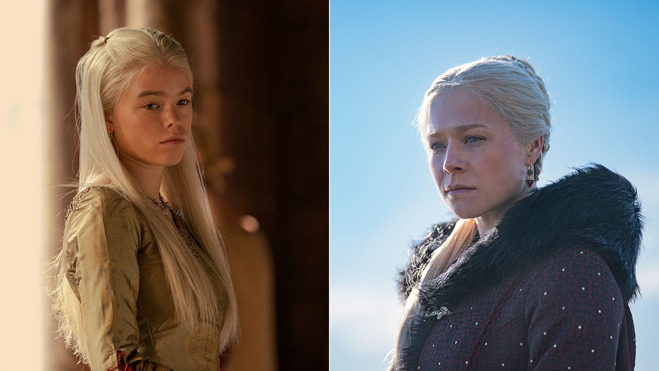 Milly Alcock und Emma D'Arcy als Prinzessin Rhaenyra Targaryen in "House of the Dragon"-Staffel 1
