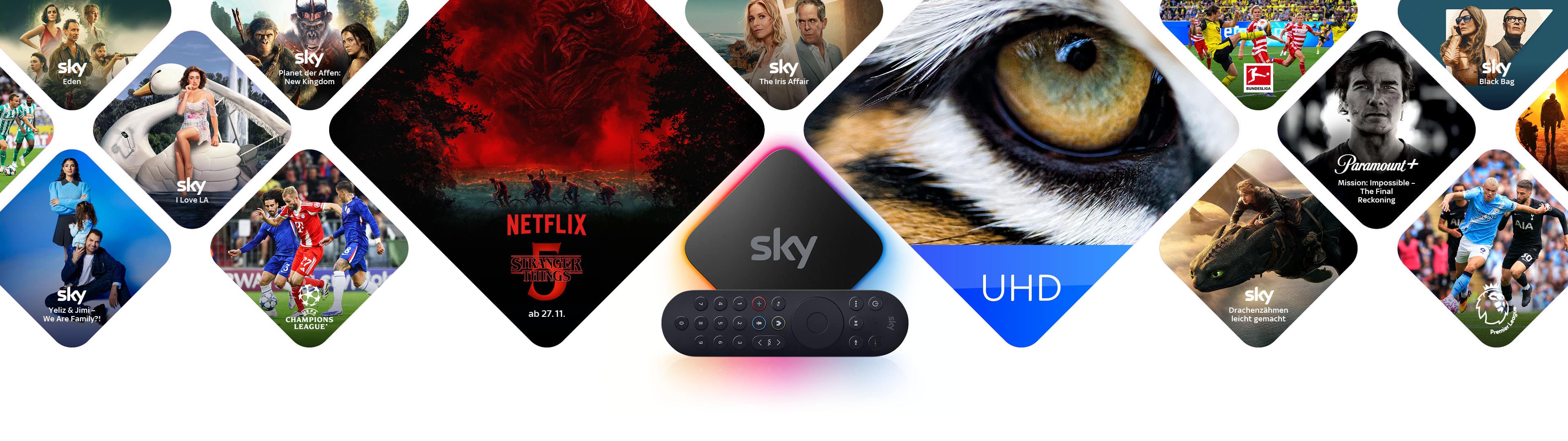 Skybox mittig, links und rechts Programminhalte