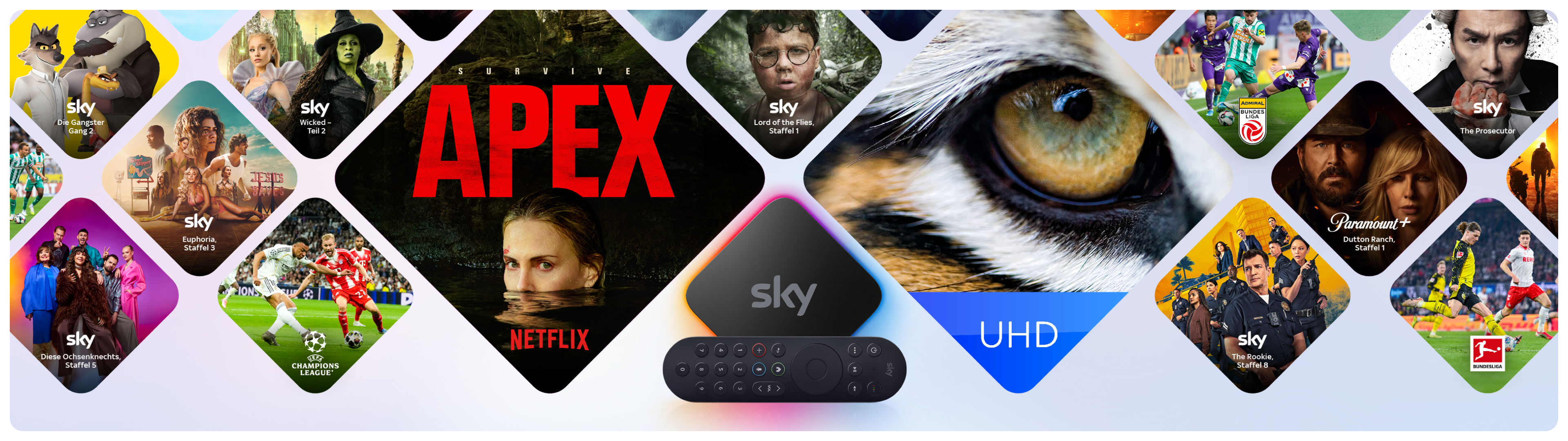 Skybox mittig, links und rechts Programminhalte