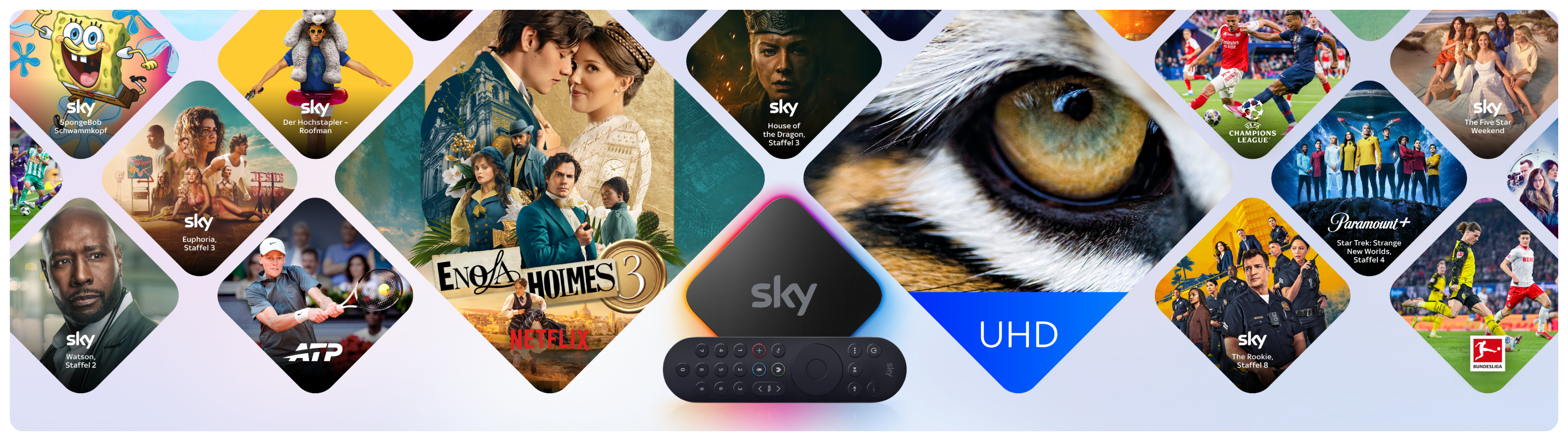 Skybox mittig, links und rechts Programminhalte