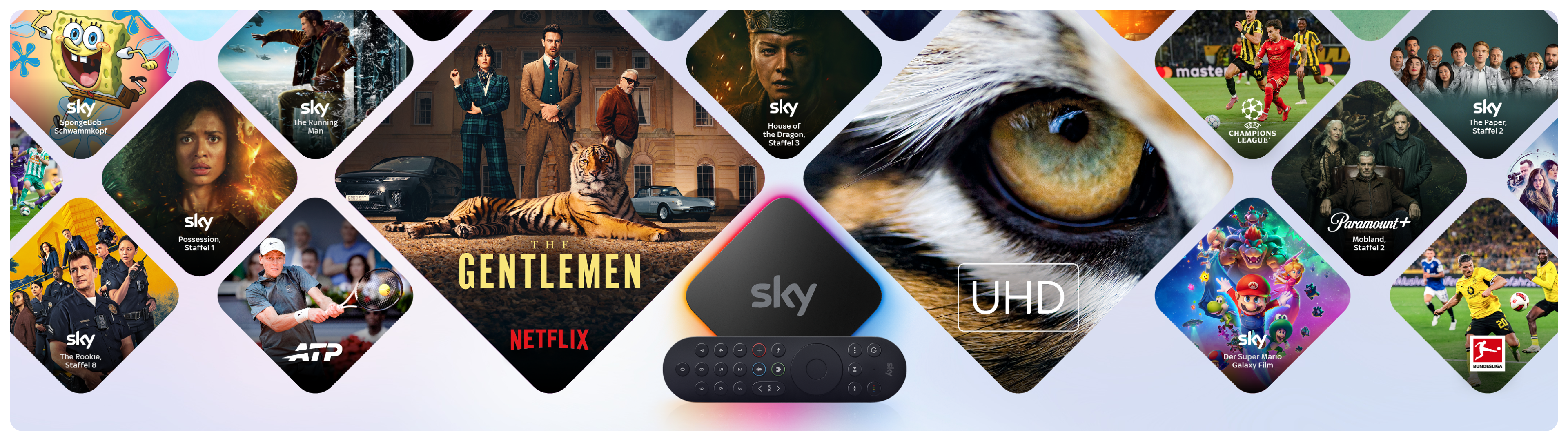 Skybox mittig, links und rechts Programminhalte