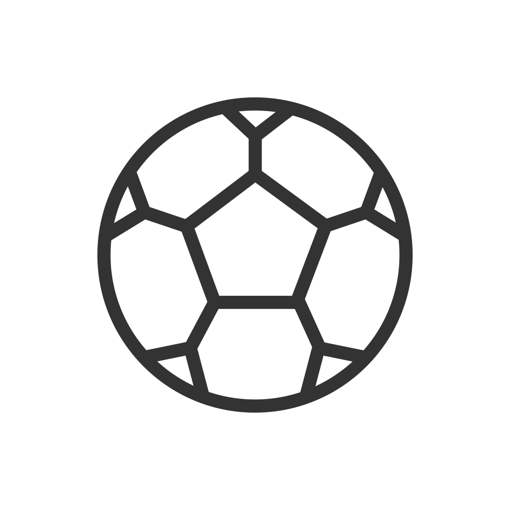 Stilisiertes Icon eines Fußballs in grau.