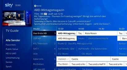 Anzeige des hervorgehobenen TV-Guide