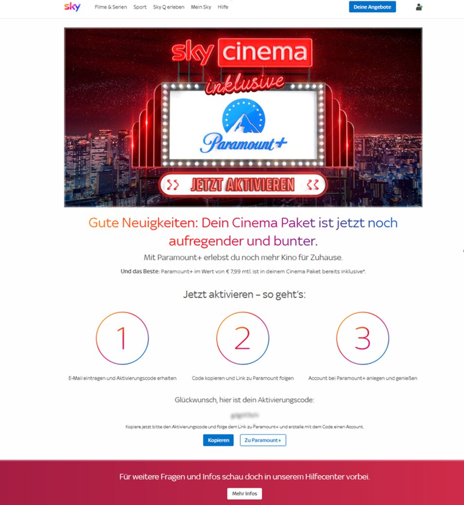 Paramount+ über Sky einrichten & aktivieren - Sky Hilfecenter | Sky