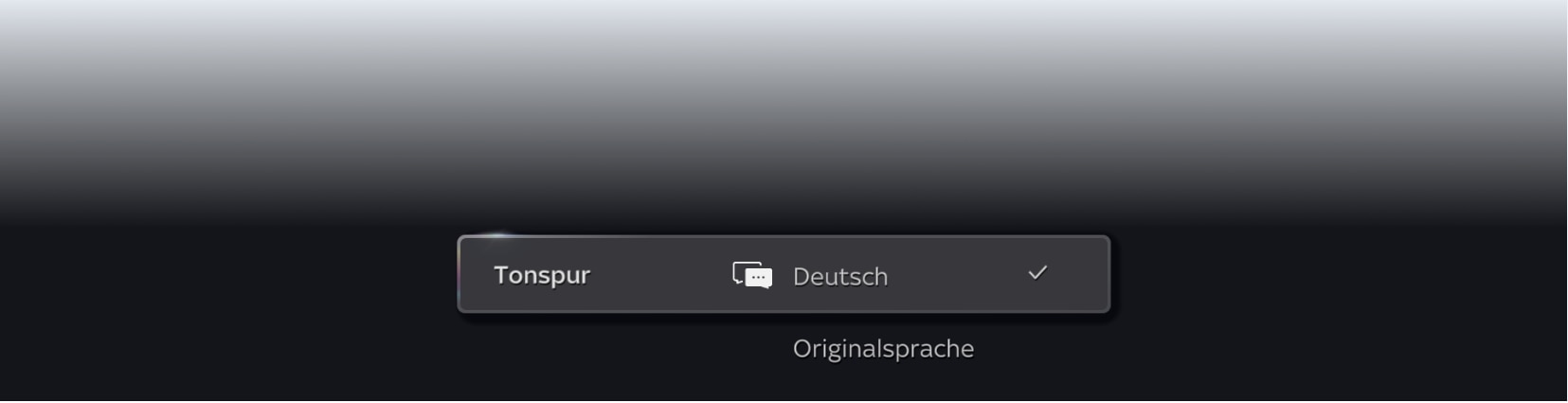 Bildschirm mit den verfügbaren Sprachen