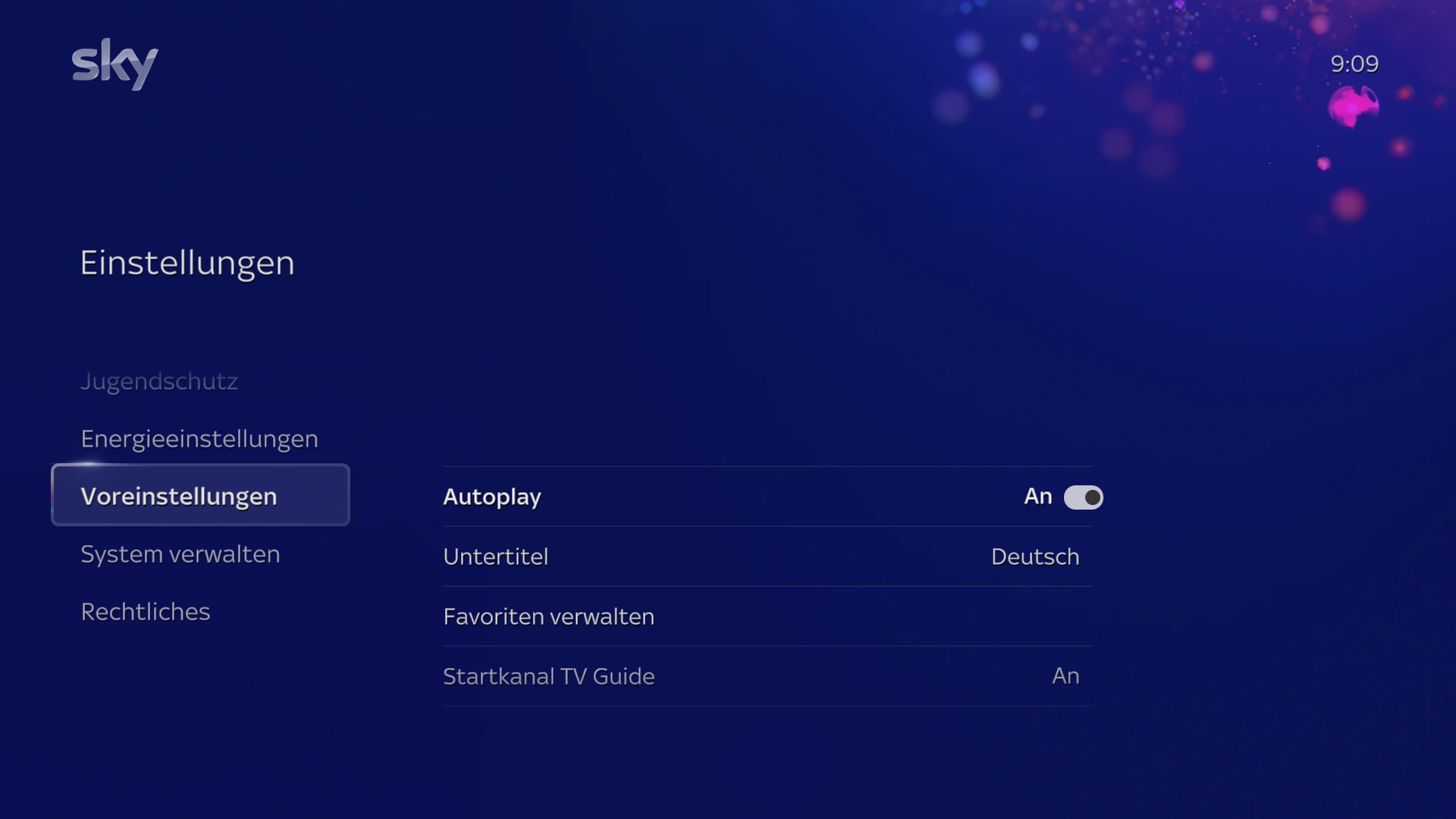 Bildschirmaufforderung zur Auswahl von „Voreinstellungen“ unter „Einstellungen“ auf dem Startbildschirm