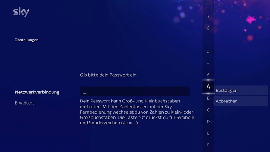 Passworteingabe unter Netzwerkverbindung