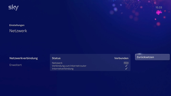 Grafik zeigt in den Netzwerkeinstellungen, unter Netzwerkverbindung den Status einstellen muss.