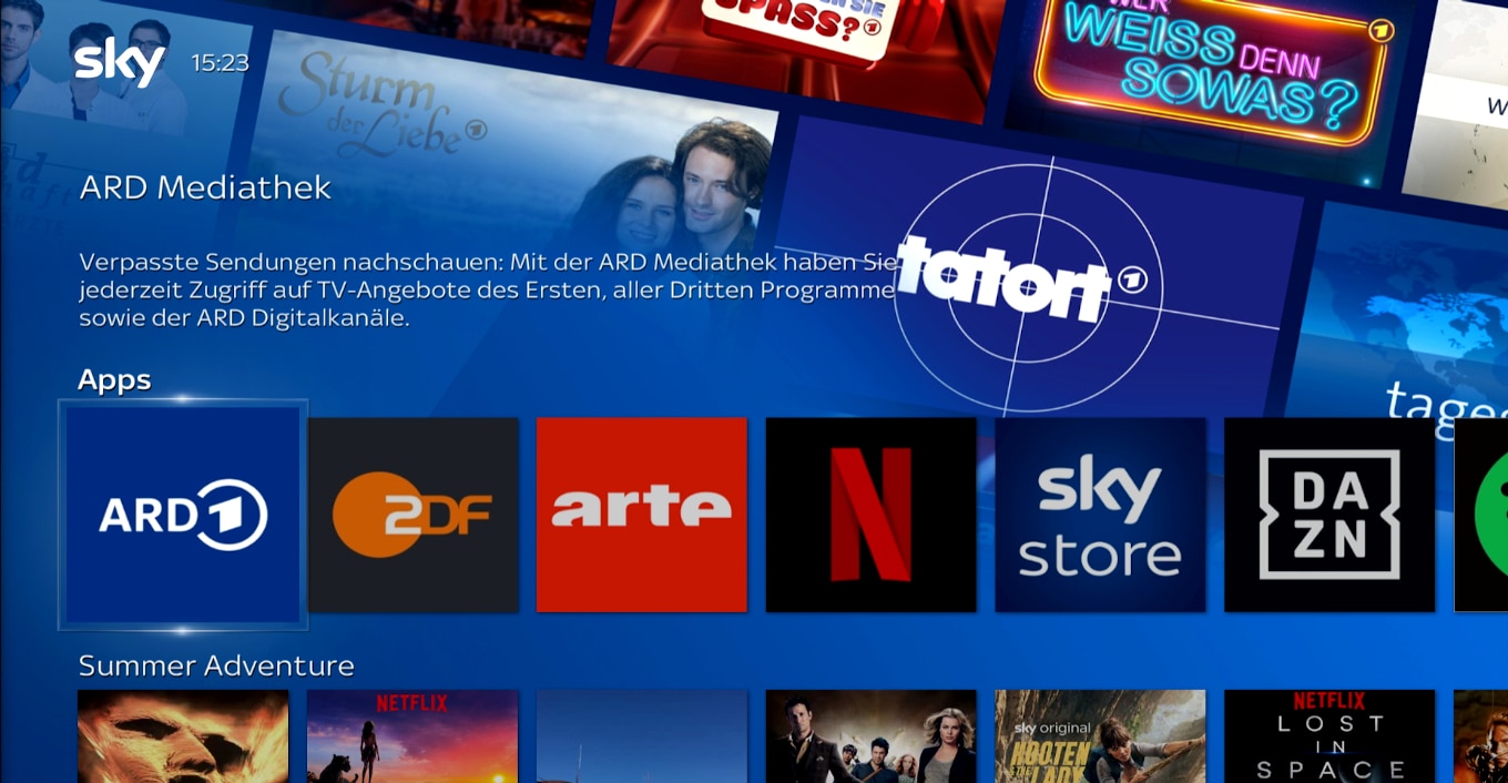 Navigieren Sie zur gewünschten App und bestätigen Sie mit der OK-Taste.