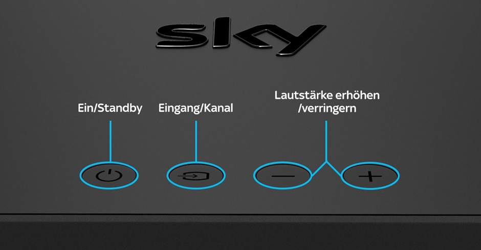 Verschiedene Tasten an der Sky Soundbox