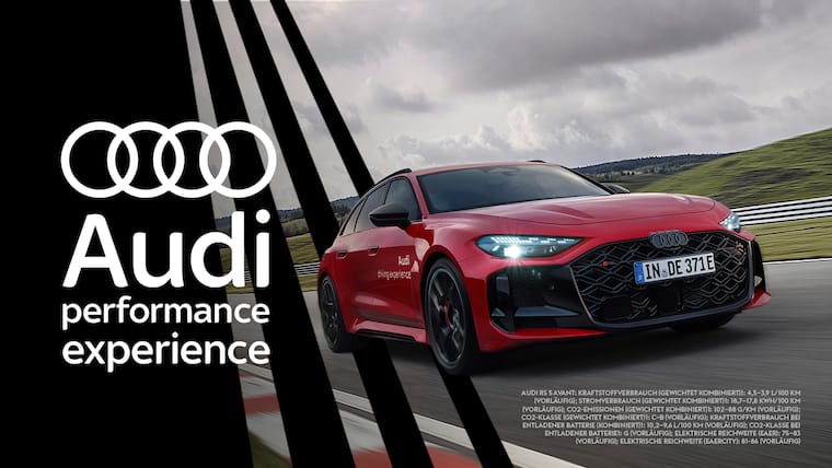 Erlebe den Temporausch bei einer Audi performance experience