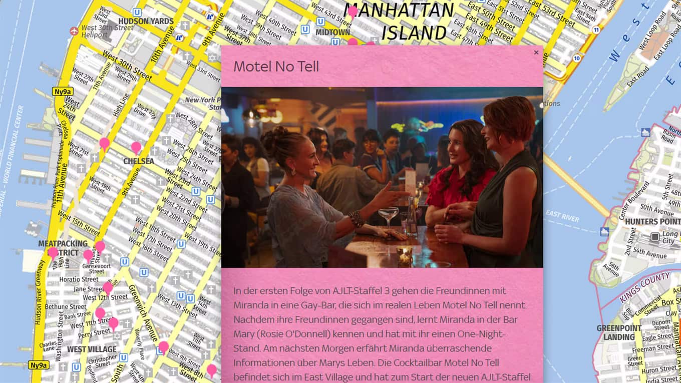 Manhattan Map mit Drehorten und Locations aus And Just Like That