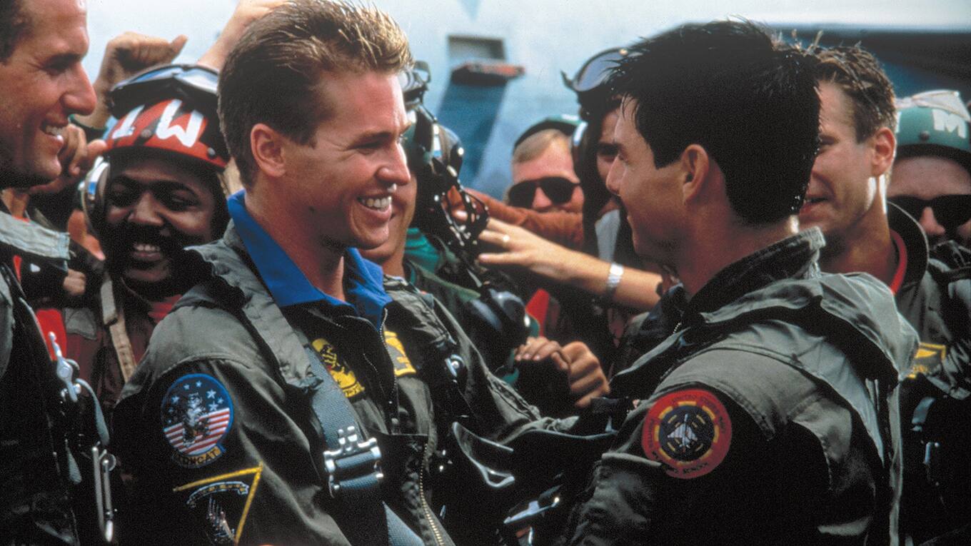 Val Kilmer und Tom Cruise 1986 in 