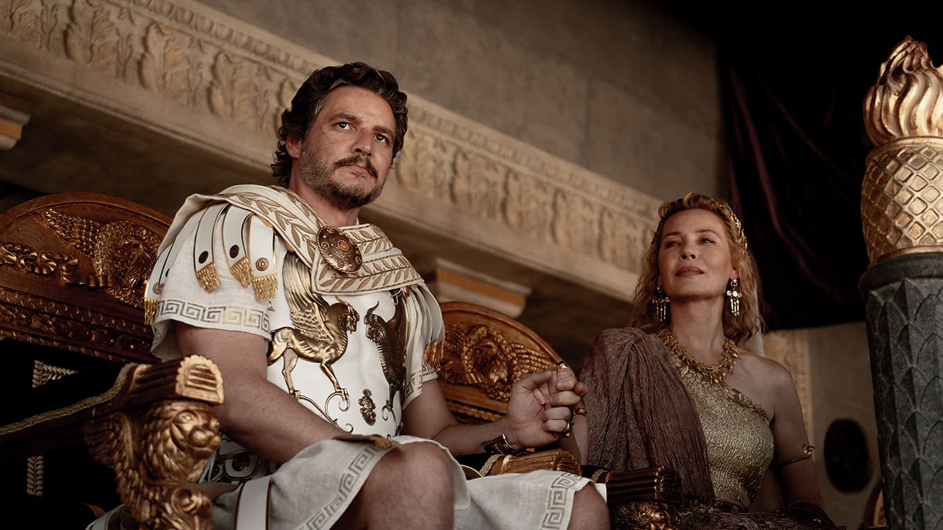 Szenenbild aus Gladiator II mit Pedro Pascal und Connie Nielsen