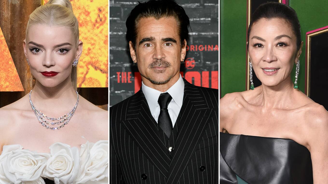 Anya Taylor-Joy (links), Colin Farrell (Mitte) und Michelle Yeoh (rechts) werden am 5. Januar 2025 einige der Golden Globes überreichen.