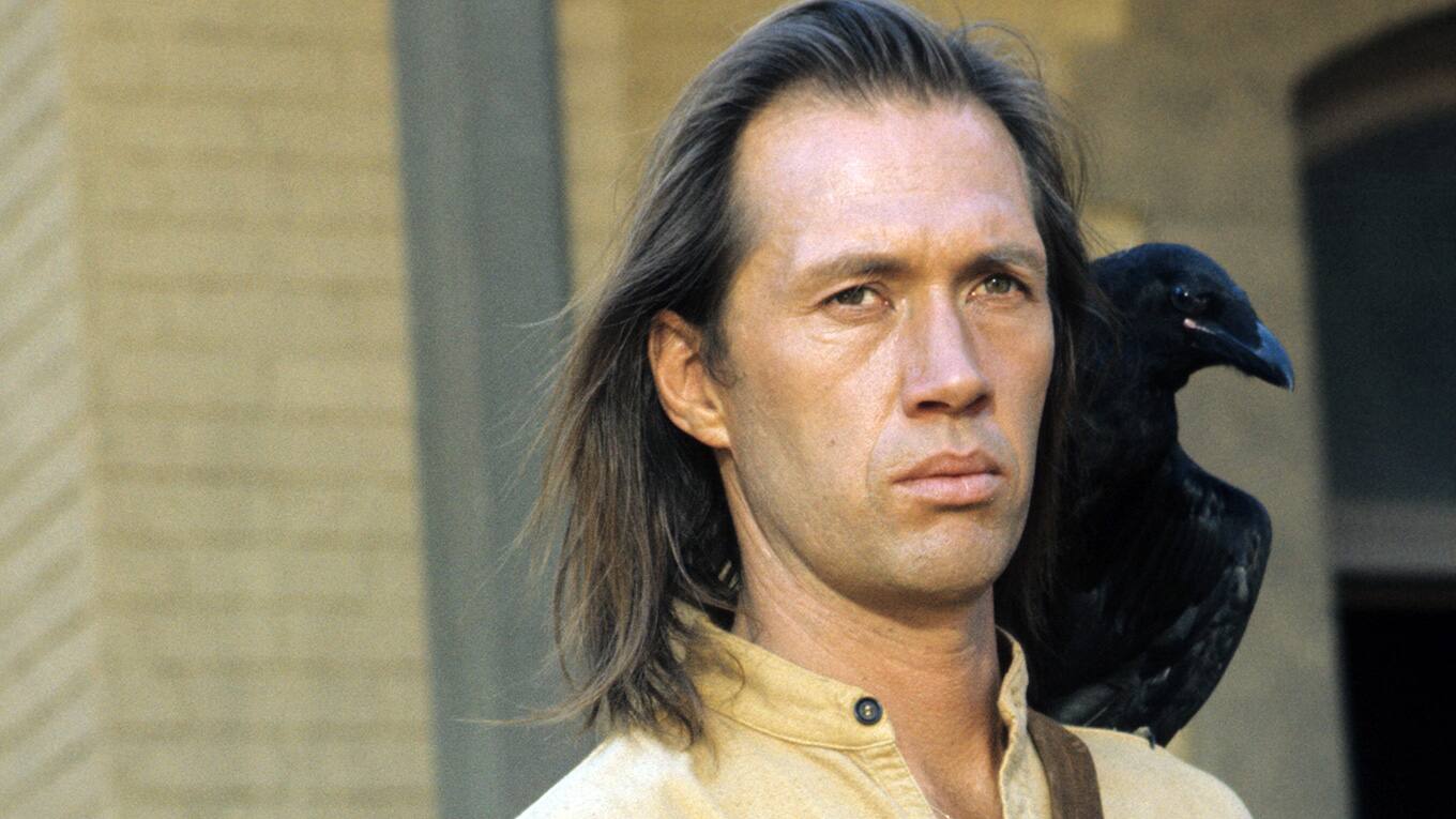 Schauspieler David Carradine in seiner Rolle als Mönch Kwai Chang Caine in der Fernsehserie 