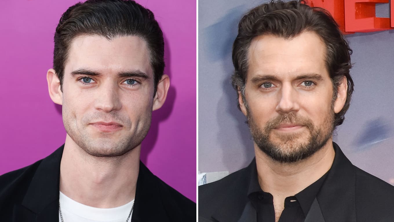 Schauspieler David Corenswet (links) und Schauspieler Henry Cavill (rechts)
