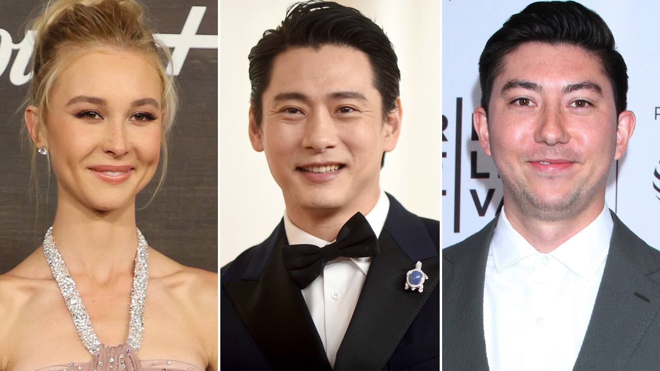 Foto-Collage von Schauspieleri Isabel May, Schauspieler Teo Yoo und Regisseur Takashi Doscher