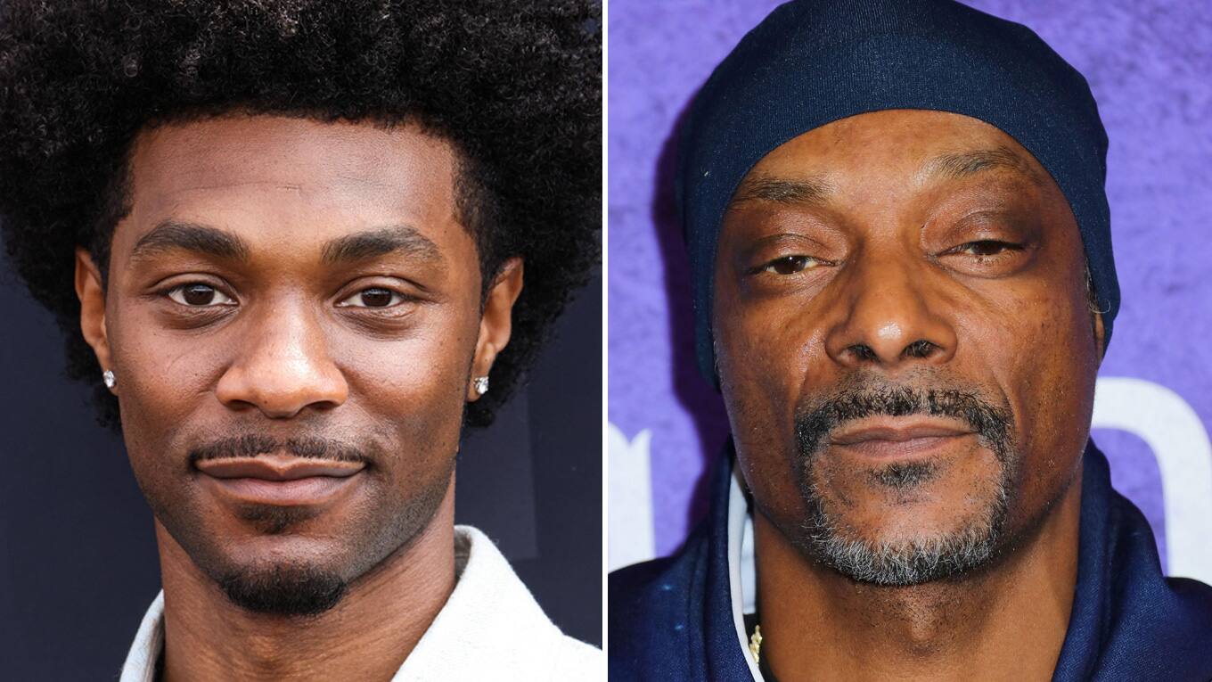 Foto von Schauspieler Jonathan Daviss und Foto von Rapper Snoop Dogg