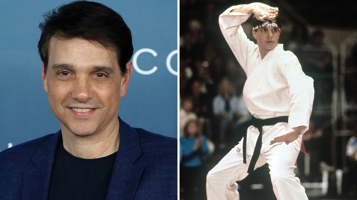 Foto von Schauspieler Ralph Macchio und rechts Szenenbild aus dem Film 