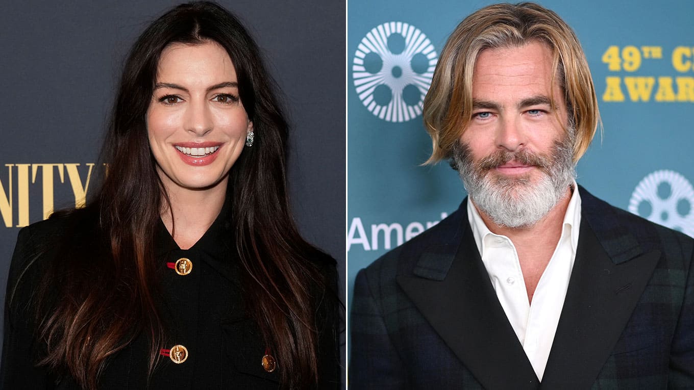 Portraitbilder von Anne Hathaway und Chris Pine