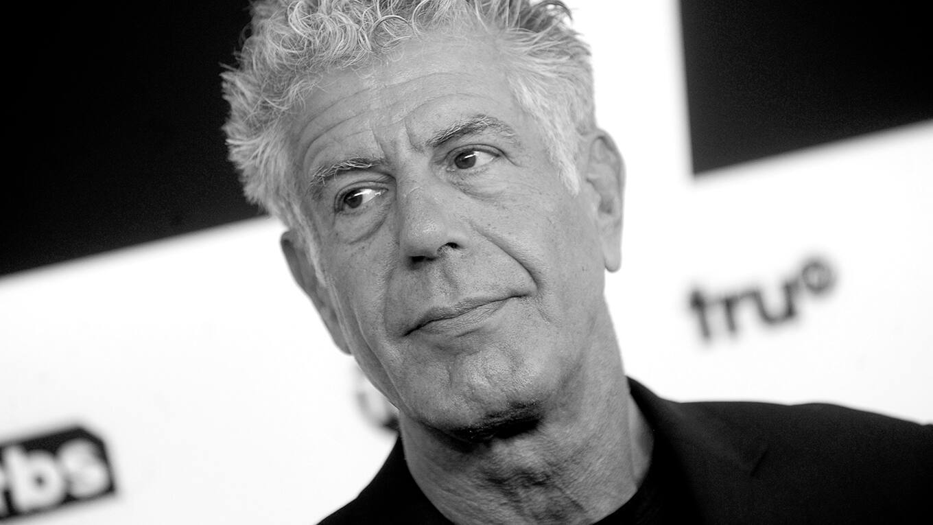 Portraibild des verstorbenen Starkochs Anthony Bourdain