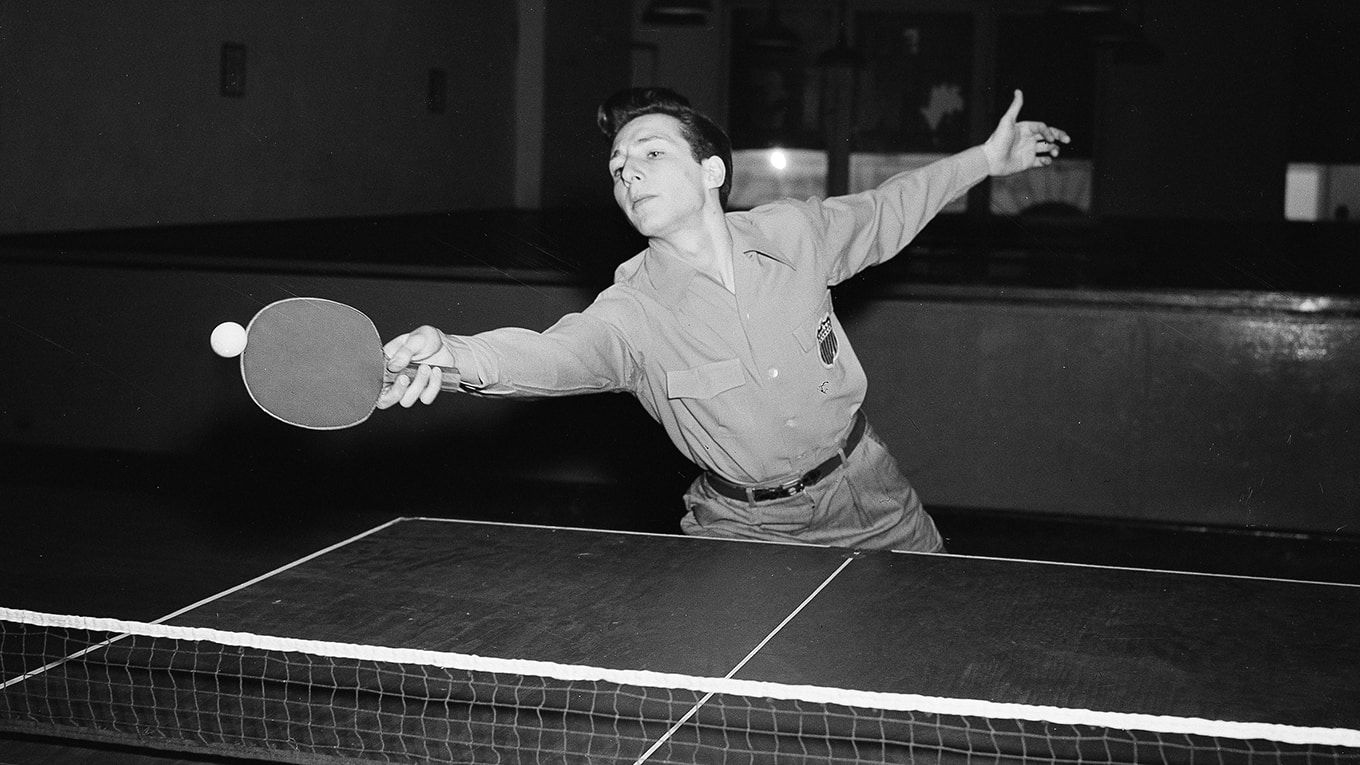 Foto von Tischtennis-Champion Martin Reisman von 1951