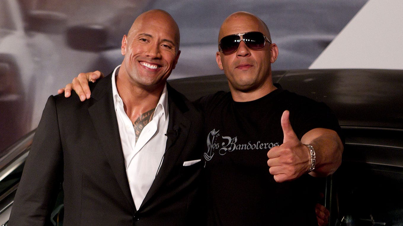 Dwayne Johnson und Vin Diesel bei der Premiere von 