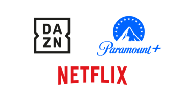 Logos von Netflix, Paramount+ und Dazn