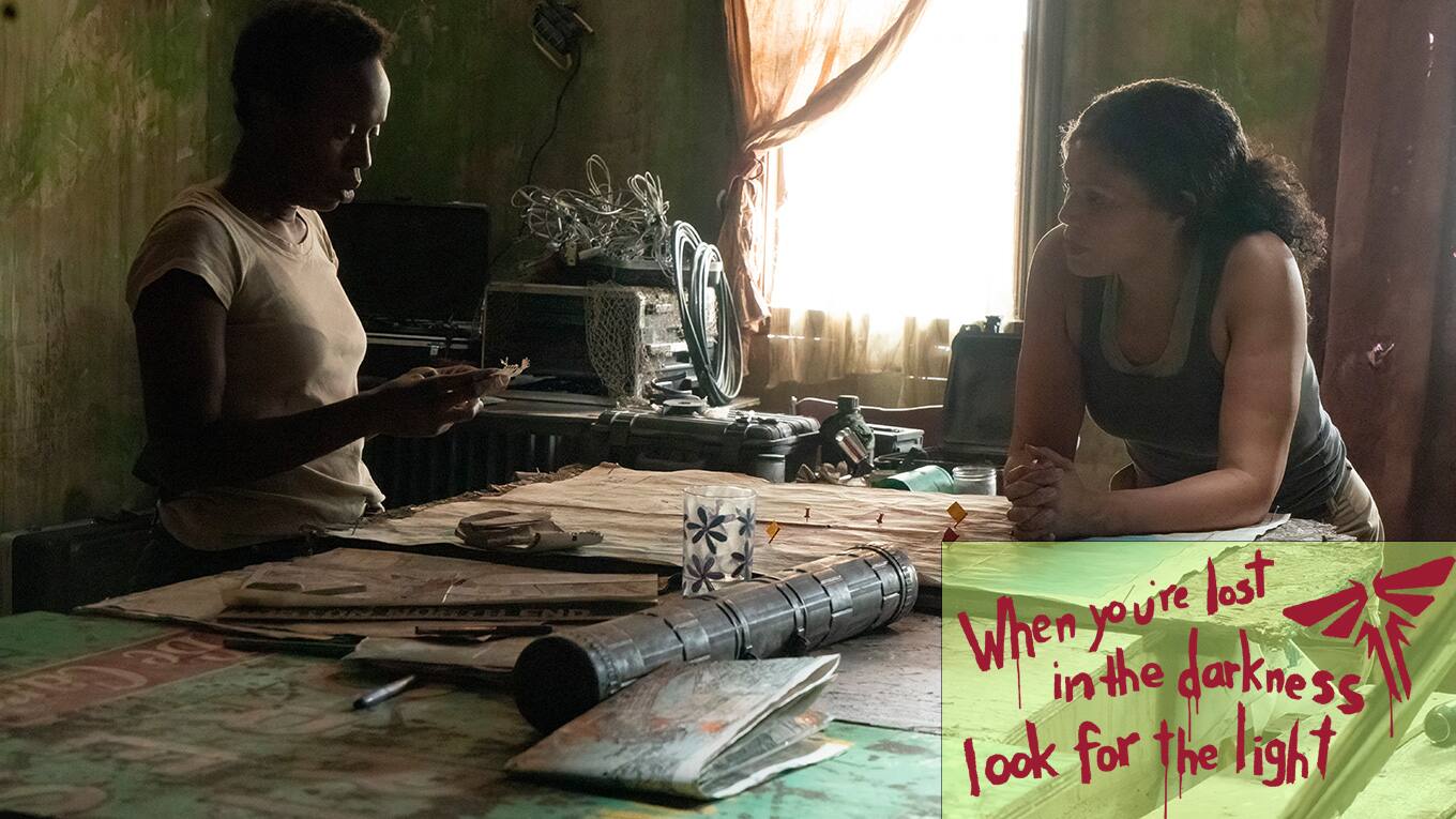 Bild der Fireflies mit ihrem Slogan aus der ersten Staffel von The Last of Us